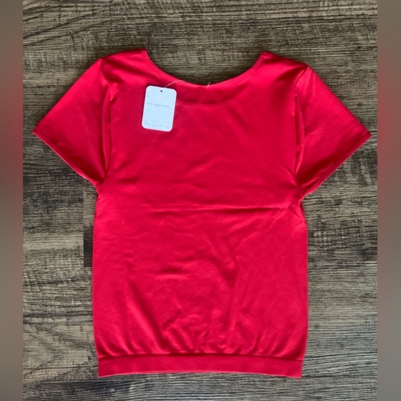 Free People ~ Intimates ~ ' Cap Sleeve Seamless Crop Cami ' ~Salsa~ Sz~M/L *NWT - Picture 9 of 11